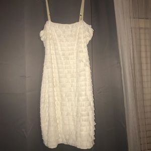 Ivory Ruffle Mini Dress
